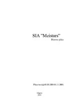 Business Plans 'SIA "Meistars"', 1.