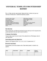 Practice Reports 'Universal template for internship report', 1.