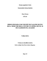 Research Papers 'Pirmā iespaida par viesnīcām Tallink Hotel Riga, Mercure Riga Centre un Opera Ho', 1.