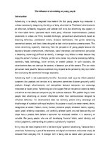 Essays 'The influence of advertising on young people', 1.