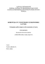 Term Papers 'Korupcija un tās ietekme uz ekonomiku Latvijā', 1.