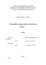 Research Papers 'Demogrāfisko izmaiņu ietekme uz darba tirgu Latvijā', 1.
