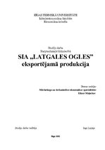 Research Papers 'SIA "Latgales ogles" eksportējamā produkcija', 1.