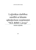 Summaries, Notes 'Loģistikas darbības saistībā ar klientu apkalpošanu uzņēmumā "SIA Rimi Latvija"', 1.