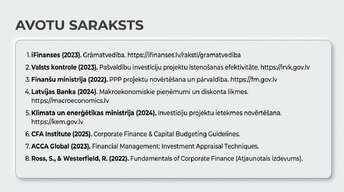 Presentations 'Investīciju projektu ekonomiskais novērtējums', 14.