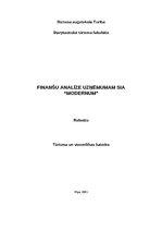 Research Papers 'Finanšu analīze uzņēmumam SIA “Modernum”', 1.