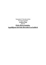 Research Papers 'Friča Brīvzemnieka ieguldījums latviešu literatūrā un kultūrā', 1.