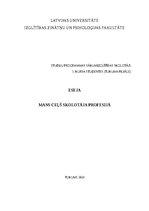 Essays 'Mans ceļš skolotāja profesijā', 1.