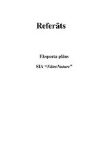 Research Papers 'Eksporta plāns SIA "NātreNature"', 1.