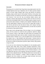 Essays 'The importance of family in a teenager’s life', 1.