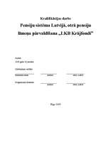 Research Papers 'Pensiju sistēma Latvijā, otrā pensiju līmeņa pārvaldīšana "LKB Krājfondi"', 1.