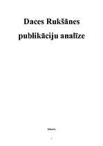 Research Papers 'Daces Rukšānes publikāciju analīze', 1.