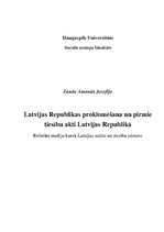 Research Papers 'Latvijas Republikas proklomēšana un pirmie tiesību akti Latvijas Republikā', 1.
