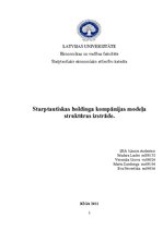 Research Papers 'Starptautiskas holdinga kompānijas modeļa struktūras izstrāde', 1.