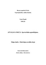 Summaries, Notes 'Anketa par sportu', 1.