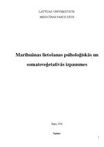 Research Papers 'Marihuānas lietošanas psiholoģiskās un somatoveģetatīvās izpausmes', 1.