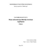 Research Papers 'Masu informācijas līdzekļu tiesiskais regulējums', 1.