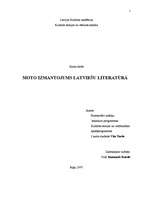 Research Papers 'Moto izmantojums latviešu literatūrā', 1.