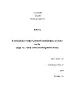 Research Papers 'Komunikācijas teorija - ģimenes komunikācijas paradumu modelis', 1.