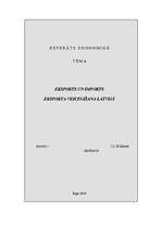 Research Papers 'Eksports un imports. Eksporta veicināšana Latvijā', 1.