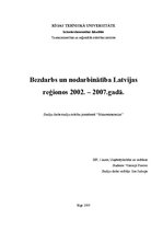 Research Papers 'Bezdarbs un nodarbinātība Latvijas reģionos', 1.
