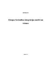 Research Papers 'Eiropas Savienības integrācijas motīvi un vēsture', 1.