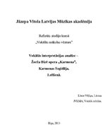Summaries, Notes 'Vokālās interpretācijas analīze - Žorža Bizē opera "Karmena"', 1.