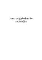 Summaries, Notes 'Jauno reliģisko kustību socioloģija', 1.