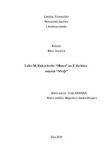 Research Papers 'Laiks Mihaila Endes darbā "Momo" un Jāņa Jurkāna romānā "Nirējs"', 1.