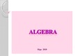 Presentations 'Algebra', 1.