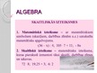 Presentations 'Algebra', 5.