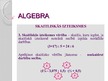 Presentations 'Algebra', 6.