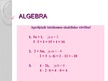 Presentations 'Algebra', 9.