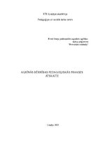 Practice Reports 'Agrīnās bērnības pedagoģiskā prakse', 1.