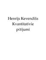 Research Papers 'Henrija Kevendiša kvantitatīvie pētījumi', 1.