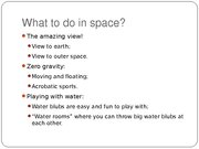 Summaries, Notes 'Space Tourism', 11.