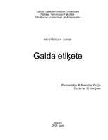 Research Papers 'Galda etiķete', 1.