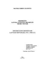Research Papers 'Minoritātes definējums Latvijas Republikā no 1918.-1940.gadam', 1.