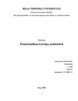 Research Papers 'Funkcionālisms Latvijas arhitektūrā', 1.