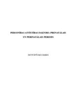 Summaries, Notes 'Personības attīstības faktors: prenatālais un perinatālais periods', 1.
