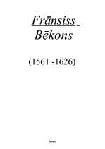 Research Papers 'Frānsiss Bēkons', 1.