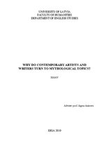 Essays 'Why do Contemporary Artists and Writers Turn to Mythological Topics?', 1.