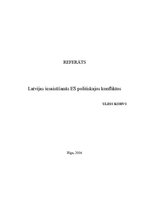 Research Papers 'Latvijas iesaistīšanās Eiropas Savienības politiskajos konfliktos', 1.