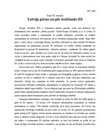 Essays 'Latvija pirms un pēc iestāšanās Eiropas Savienībā', 1.