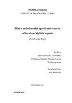 Research Papers 'Film Translation with Special Reference to Stylistic and Cultural Aspects', 1.