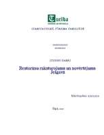 Research Papers 'Restorānu raksturojums un novērtējums Jelgavā', 1.