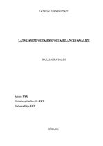Term Papers 'Latvijas importa-eksporta bilances analīze', 1.