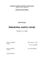 Research Papers 'Nabadzības analīze Latvijā', 1.