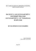 Term Papers 'Pacientu ar osteoartrītu informētība par  osteoartrītu un terapijas iespējām', 1.