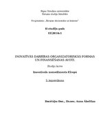 Summaries, Notes 'Inovatīvās darbības organizatoriskās formas un finansēšanas avoti', 1.
